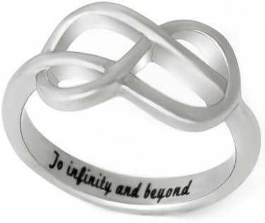 Simple Infinity Ring - Promise Ring, Delecate Ring Engraved with - To Infinity and Beyond, Ring Sizes 6 to 9