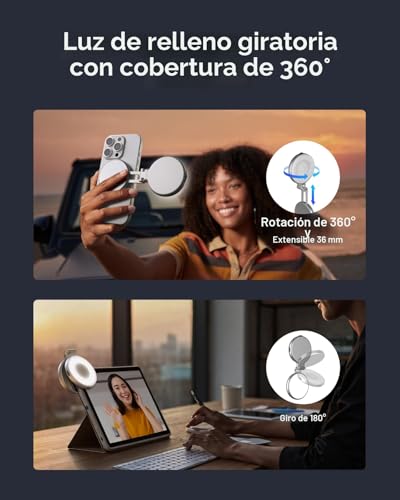 TELESIN C03 Magnetic Selfie Light, Selfie Light for iPhone/Android | Phone Light with 3 Lighting Modes, Portable LED Selfie Light for Selfies/Photography/Zoom Calls