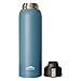 Aquatix (Dark Blue, 32 Ounce) Pure Stainless Steel Double Wall Vacuum Insulated Sports Water Bottle with Convenient Flip Top - Keeps Drinks Cold for 24 Hours, Hot for 6 Hours