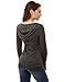 PattyBoutik Women's Hooded Crossover V Neck Trim Tunic (Heather Dark Gray S)