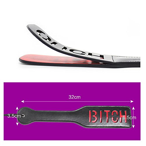 HOT! Slave Btch Slut SM Flog Spank Paddle Beat Submissive Slave BDSM Pink Kinky Fetish Whip Sluts Paddles Adult Sex Toys (32cm x 6.5cm, BTCH)