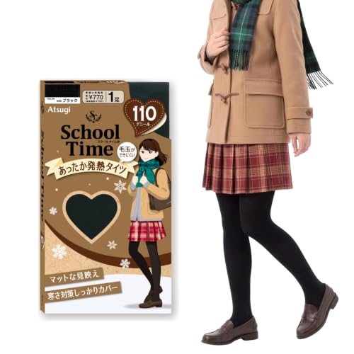 [School Time（スクールタイム）]スクールタイツ　110デニール　あったか発熱　マットな見ため　1足組　FP7011　新ブラック　ML