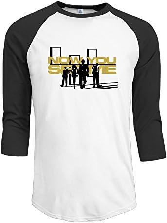 Fashion Men's Now You 2 See Me Film Poster 3/4 Sleeve Black [Size M