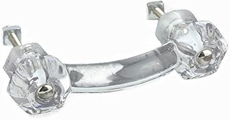 Hexagonal Depression Clear Glass Drawer Pull Centers 3