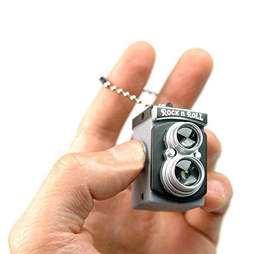 1 X LOCOMO Cute Mini Double Twin Lens Reflex TLR Camera Style LED Flash Light Torch Shutter Sound Keychain - Thumbnail 3