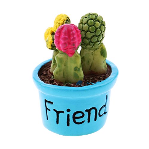 7pcs Assorted Miniature Bonsai Ornaments Fairy Garden Doll House Cactus and Flower Decor - Thumbnail 7