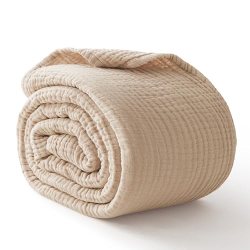 Kozyhvn 6 Layer Muslin Blanket California King Beige