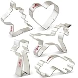 KENIAO Unicorn Cookie Cutters Set - 5 Piece - Unicorn, Unicorn Head, Rainbow, Shooting Star and Heart - Stainless Steel