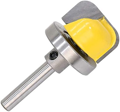 YRD TECH 1/4'' Shank 1-1/8" Diameter Bowl Coating Router Bit Dish Tray Tungsten Titanium Wide Door Knife Woodworking Cutter Carving Cutter Kit (Yellow)