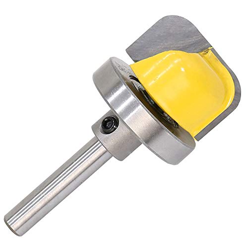 YRD TECH 1/4'' Shank 1-1/8" Diameter Bowl Coating Router Bit Dish Tray Tungsten Titanium Wide Door Knife Woodworking Cutter Carving Cutter Kit (Yellow)