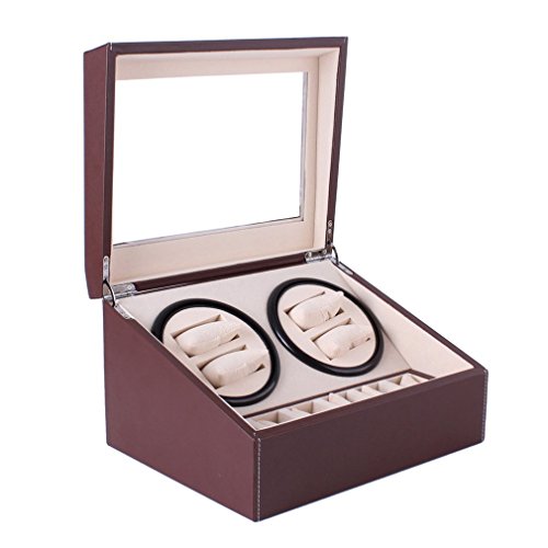 M3M Automatic Rotation Watch Winder 4+6 Display Box Leather Watch Automatic Watch Rewinder And Storage Box High-End Gift (Upgraded Version)