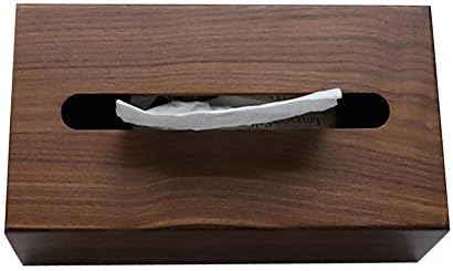 Wetour Black Walnut Solid Wood Tissue Holder Rectangular Tissue Box Cover, bottom Magnet adsorption tissue box