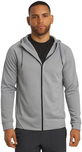 Clique Dash Recycled Mens Hooded Full Zip, Black Heather, S at
