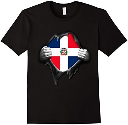 Men's Dominican Republic Flag Shirt. Proud Dominican XL Black