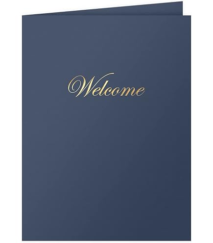 Amazon.com : Welcome Packet Folders Dark Blue Linen Luxury with