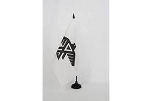 Anishinaabe People Table Flag 5'' x 8'' - Anishinaabeg Desk Flag 21 x 14 cm - Black Plastic Stick and Base - Drapeau Anishina