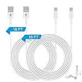 2 Pack 16.4FT Power Extension Cable Compatible with WyzeCam,WyzeCam Pan,Yi Camera,NestCam Indoor,Netvue,KasaCam Indoor,Furbo Dog,Blink,Amazon Cloud Cam,USB to Micro USB Charging Cord for Security Cam