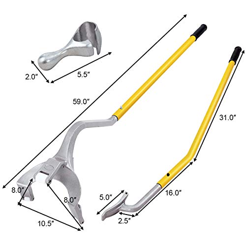 Goplus 17.5" to 24" Tire Changer Mount Demount Removal Tool Tubeless Truck Bead (Yellow)