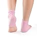 Coopay 3 Pairs Vented Moisturizing Gel Heel Socks Day Night Open Toe Care Socks for Dry Hard Cracked Skin (Pink, Turquoise, Grey)