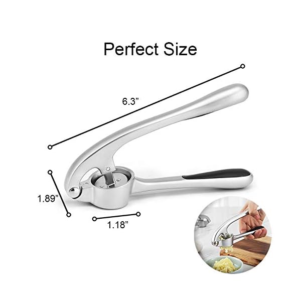 Garlic Press, Garlic Crusher Press to Press Clove and Smash Ginger Handheld Zinc Alloy Rust-Proof Tool for Kitchen