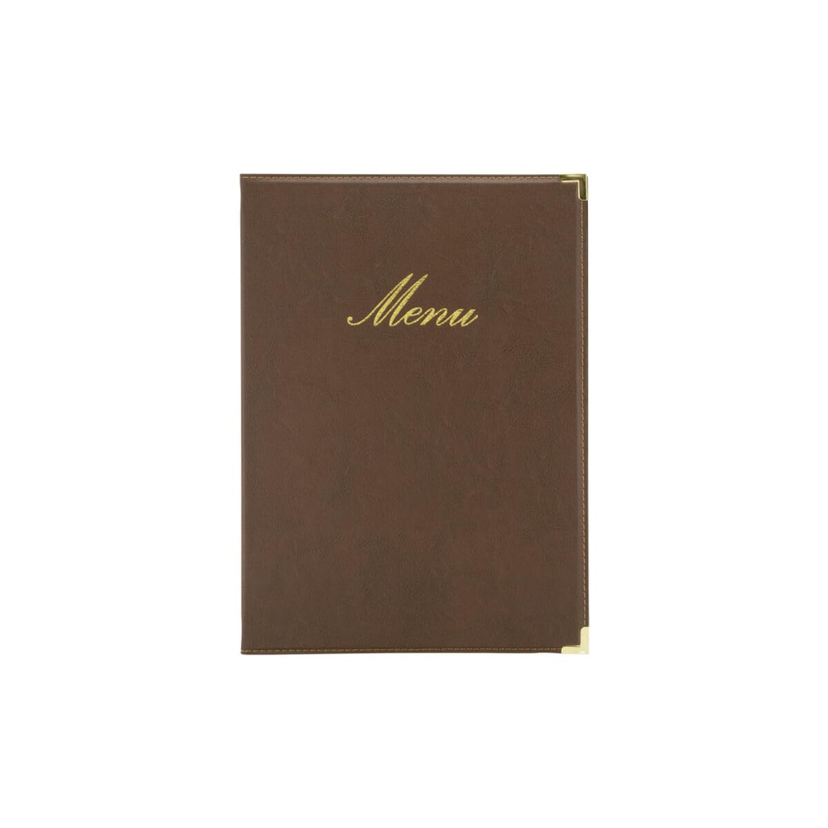 Securit Classic leather style menu holder - (1 double insert included, which displays 4x A4) - A4