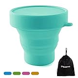 Collapsible Silicone Cup Foldable Sterilizing Cup for Menstrual Cup for Moon Cup (Sky Blue)