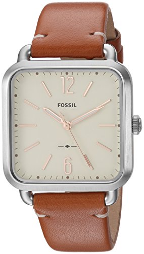 Fossil Women's 'Micah' Quartz Stainless Steel and Leather Casual Watch, Color:Brown (Model: ES4253)