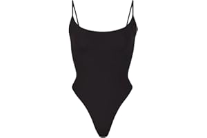 SHAPERX Women's Square Neck Bodysuit Fit Everybody No Compression Sleeveless Body Suits