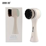 MAANG Facial Skin Care Cleansing Brush Manual Washing Face Massage Tool Beauty Kits Ultrasoft Deep Pore Cleanser Exfoliation Cleaner Body Massager Best Exfoliating (Black)