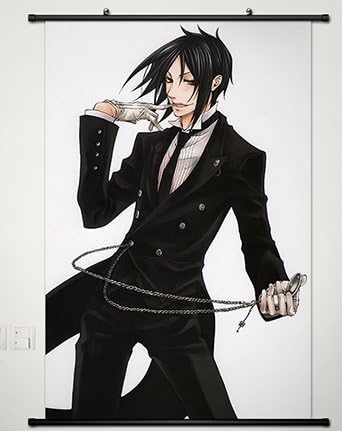 Laohujia Wall Scroll Poster Fabric Painting For Anime Black Butler Sebastian Michaelis 086 L