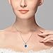 EleQueen 925 Sterling Silver Square Zodiac 12 Constellation Sign Pendant Necklace Blue Made with Swarovski Crystals