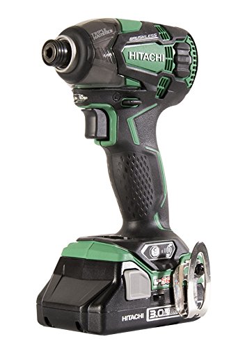 Hitachi WH18DBDL2 18V Pro Brushless Cordless Lithium Ion Triple Hammer Impact Driver Kit, 4 Speed Settings, 1,832 in/lbs Torque, Fast Charger w/USB Port, IP 56 Rated,2-3.0 Ah Compact Batteries