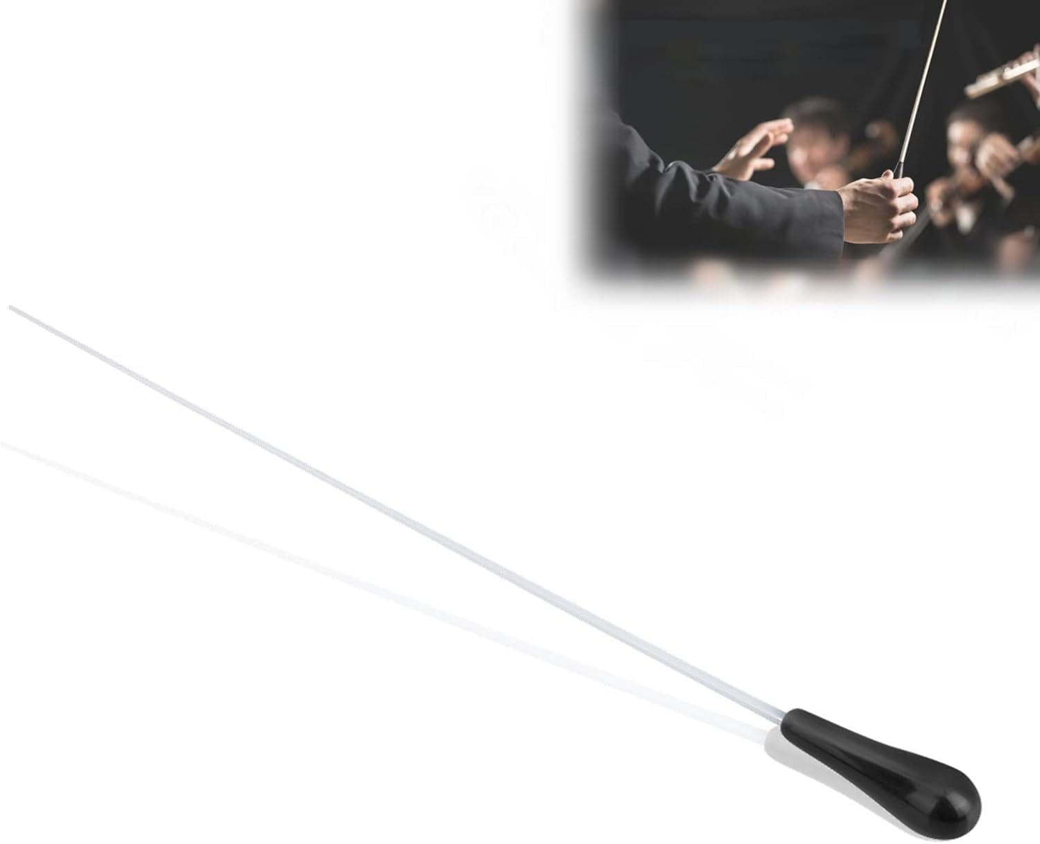 Honiwu Conductor Baton, Conducting Baton, Orchestra Music Batons, Drum Major Baton, 15 Inch Baton with Handle for Band Choral Symphony Concert