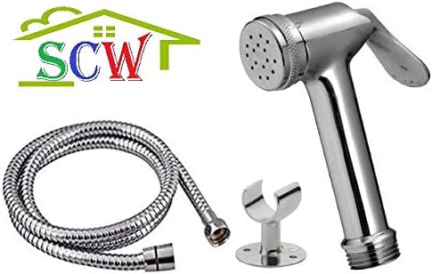 SCW TOILET BATHROOM KITCHEN TAP HEALTH FAUCET USE TO HAND SPRAY HAND FAUCET - Complete Full Set - Brass Material Gun (T9)