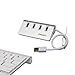 ZiKON 4 Ports USB 3.0 Hub Portable Aluminum Hub with 9.5 inch Shielded Cable for iMac, MacBooks, PCs and Laptops