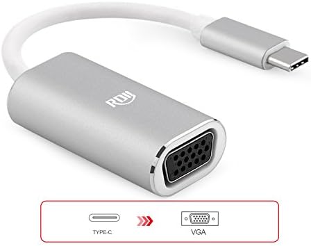 USB C to VGA Adapter,RDII 1080P Supported USB 3.1 USB Type-C to VGA Adapter (Thunderbolt 3 Port Compatible) for Galaxy S8/ S8 Plus, MacBook2016,2017Macbook Pro,Matebook,Lumia 950XL,thunderbolt3,Silver