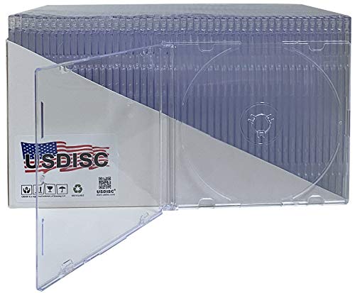 USDISC CD Jewel Cases Slimline 5.2mm, Single 1 Disc, Clear, Pack of 10 - Thumbnail 3