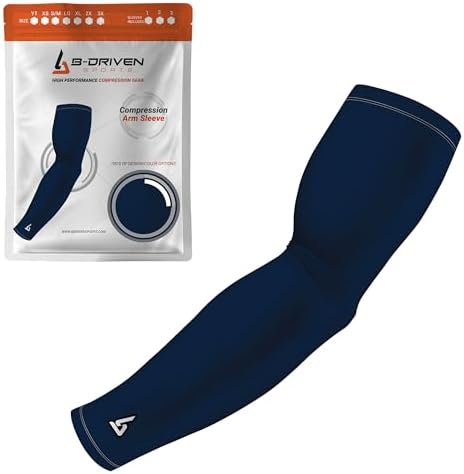 B-Driven Compression Arm Sleeves - Pro-Fit Sports Sleeve For Baseball, Basketball & Football