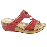HerStyle Women's Manmade Kattie Low Wedge Perforated Slide Sandal