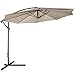 Giantex 10ft Outdoor Patio Sun Shade Umbrella Hanging Offset Crank W/Corss Base Garden Beige
