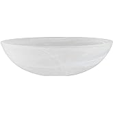Aspen Creative Replacement Alabaster Glass Shade – 11.5" Diameter X 4" High, 1-5/8" Fitter For Torchiere, Swag & Pendant Lights