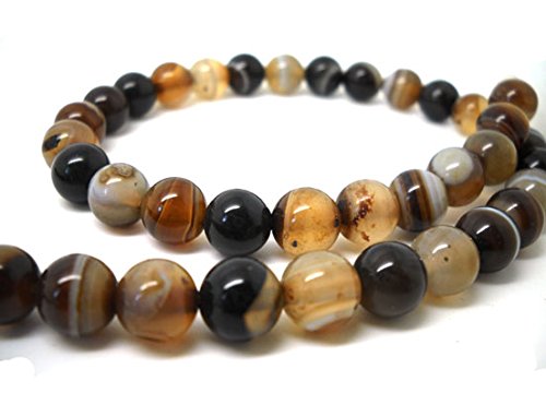[Onyx Beads] Linsoir Beads 6mm Glossy Natural Stone Onyx Agate Round Striped Loose Beads 40cm/strand - Thumbnail 3