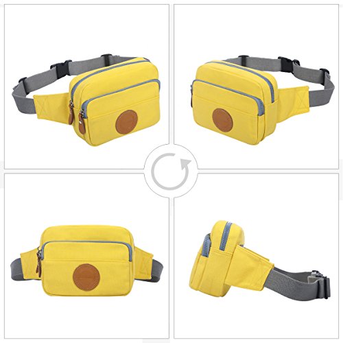 Eshow Women's Canvas Travel Sports Outdoors Running Climbing Morning Jogging Small Waist Bag,Yellow - Thumbnail 6
