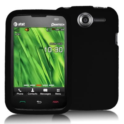 Black Snap-On Hard Skin Case Cover for Pantech Renue 6030