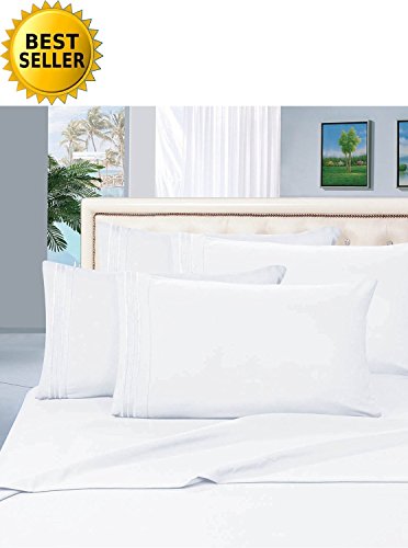 MattRest Hotel Luxury Bed Sheets Set Today! On Amazon Softest Bedding 1500 Thread Count 100%!Deep Pocket,Wrinkle & Fade Resistant - California King, White