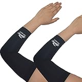 Copper Nylon Compression Fit Support Recovery Elbow Brace Sleeve 2-pc set