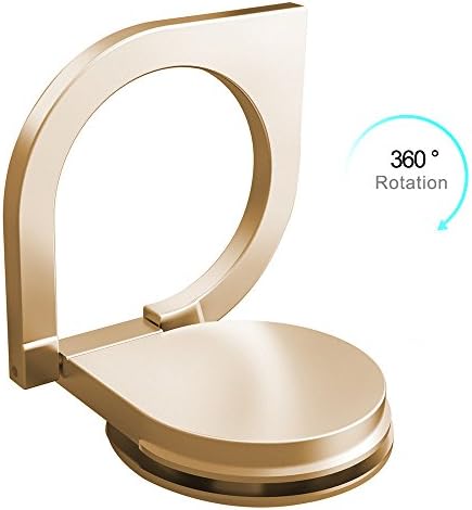 Finger Ring Stand Holder, Singularity Products 360° Rotary Cell Phone Holder Metal Finger Loop Grip Mount Universal Smartphone Kickstand for iPhone X 8 7 6 Plus, Samsung Galaxy Note 8 S8 - Gold