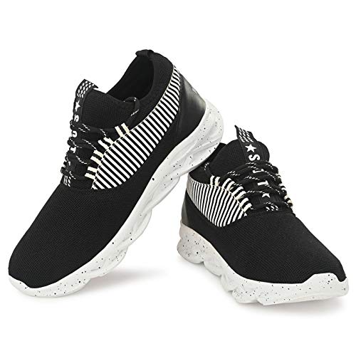branded black sports shoes