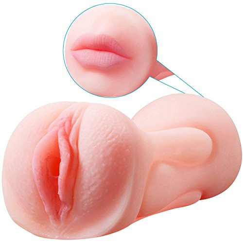 Sexgene Male Masturbator Cup, 3D Realistic Vagina and Mouth with Tongue Stroker Pocket Pussy Oral Blow Job Sex Toy for Men Masturbation (1.18lb)
