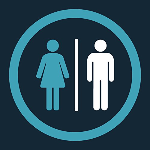 999Store Male/Female Restroom and Toilet Sign Board Sticker (15X15 cm)